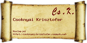 Csoknyai Krisztofer névjegykártya