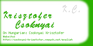 krisztofer csoknyai business card